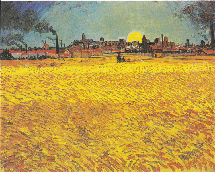 Sunset Wheat Fields Near Arles Van Gogh Oil Painting